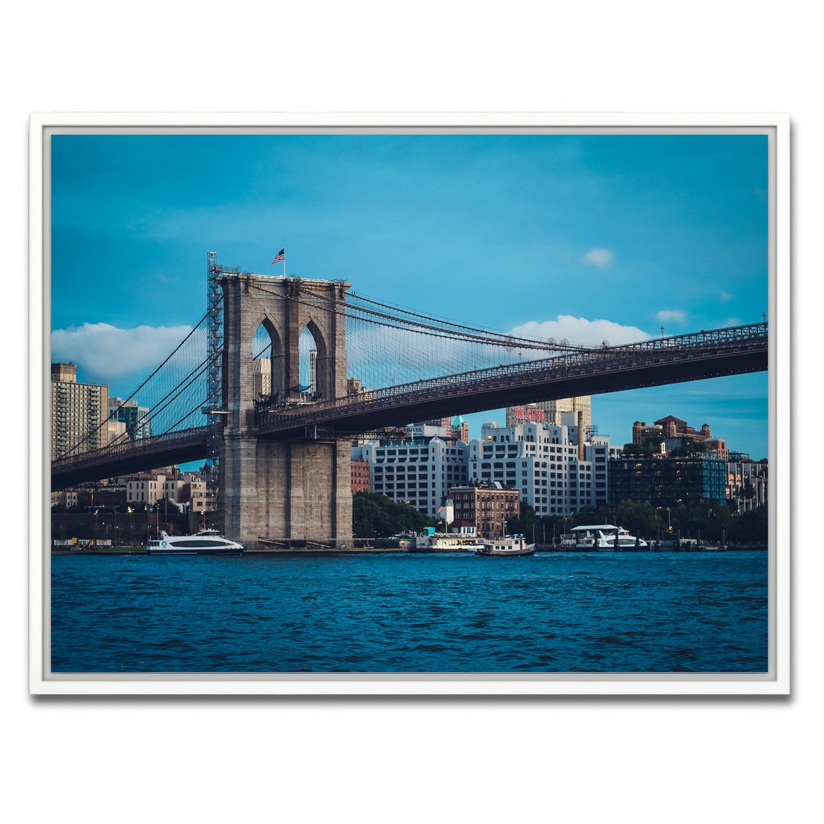 AUTO-MOCKUP WHITE | Brooklyn Bridge Blue Hour | 1 Piece | White Framed Canvas | group=4x3