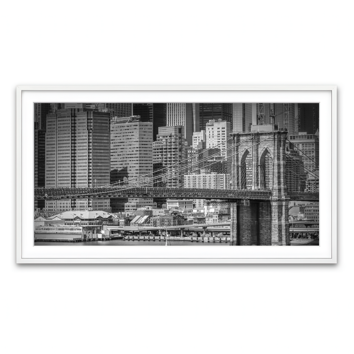 Framed Print 2x1 White