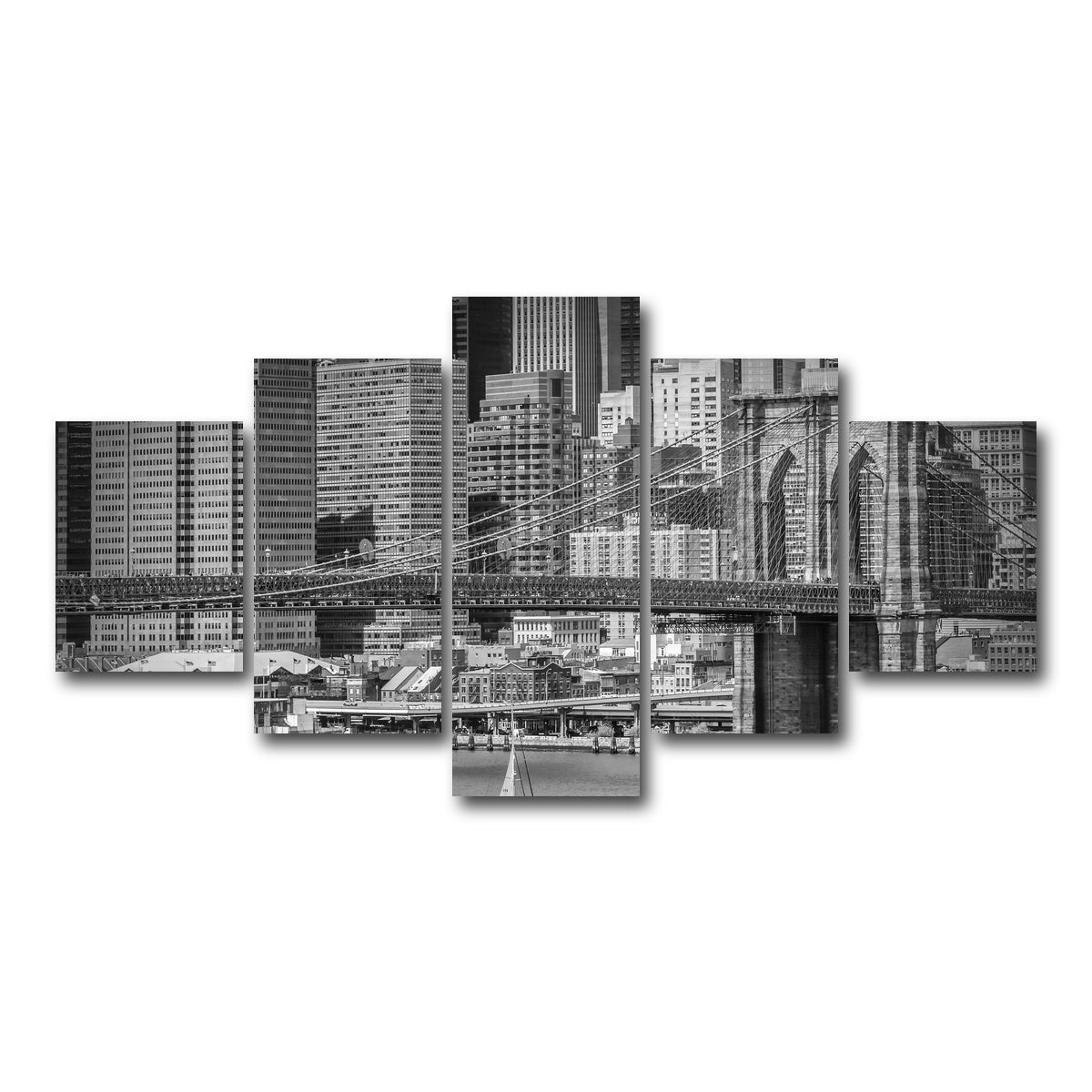 AUTO-MOCKUP WHITE | Brooklyn Bridge & Manhattan Skyline | 5 Piece | Gallery Wrap Canvas | group=5_short