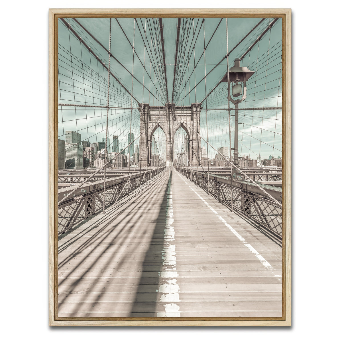 AUTO-MOCKUP WHITE | Brooklyn Bridge vintage style | 1 Piece | Natural Framed Canvas | group=3x4