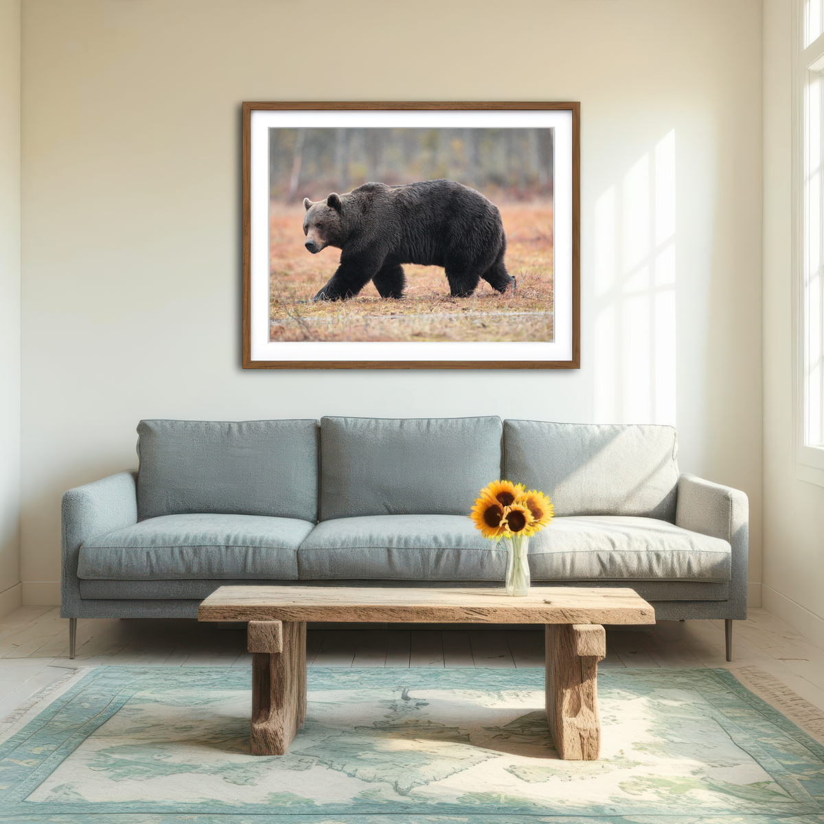AUTO-MOCKUP ROOM | Brown Bear Wall Art