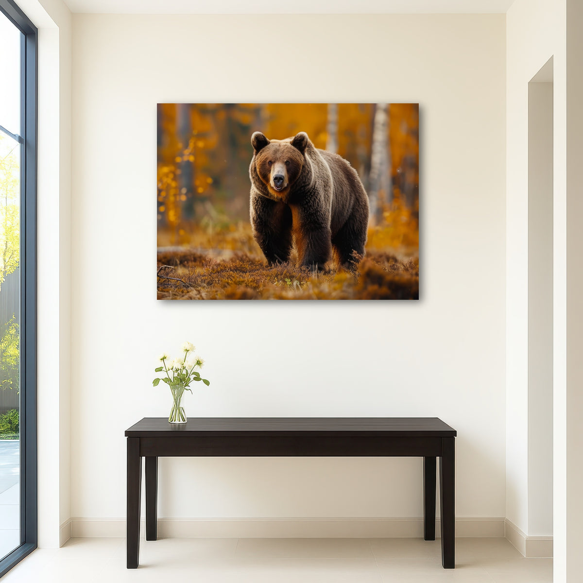 AUTO-MOCKUP ROOM | Brown Bear in Autumn Forest