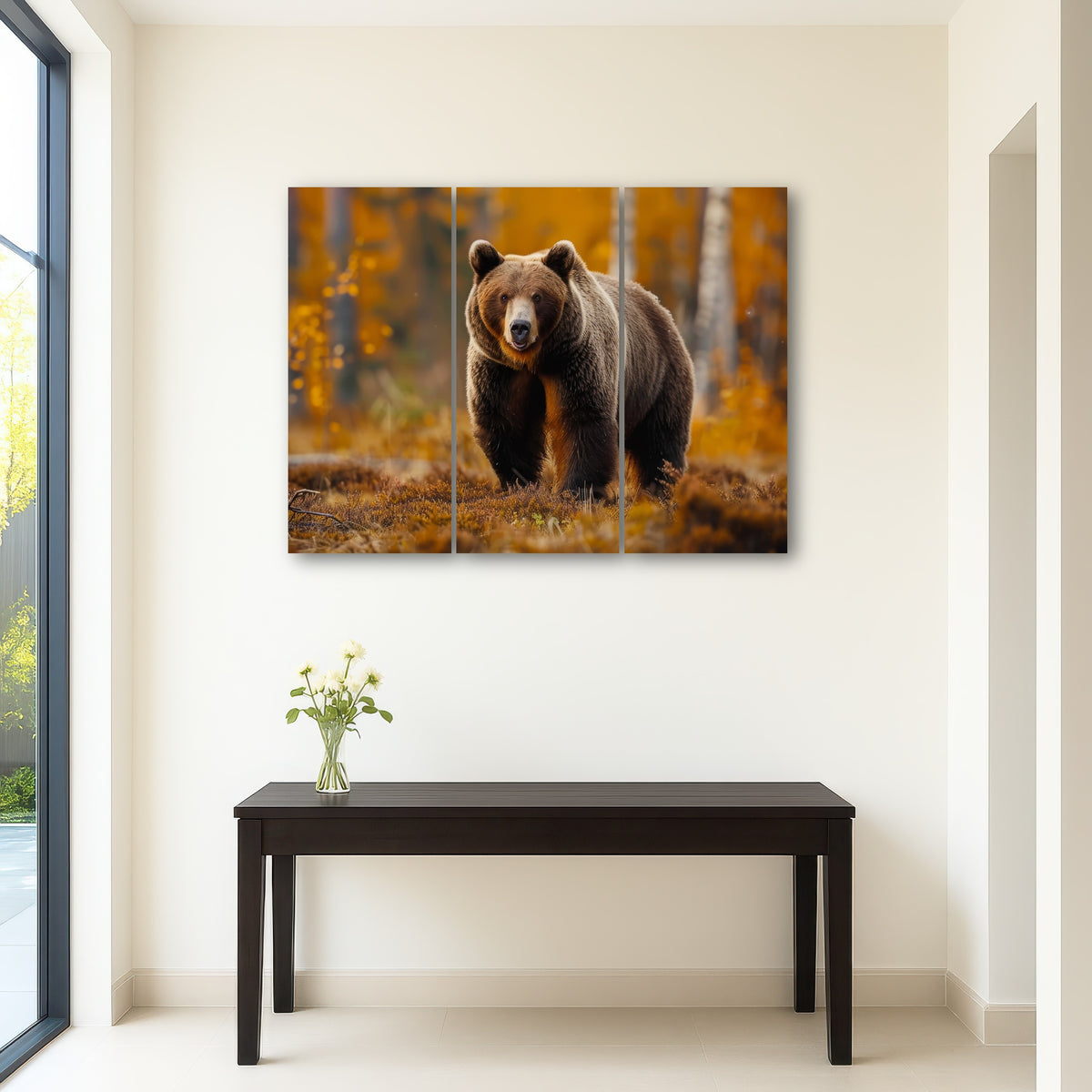 AUTO-MOCKUP ROOM | Brown Bear in Autumn Forest