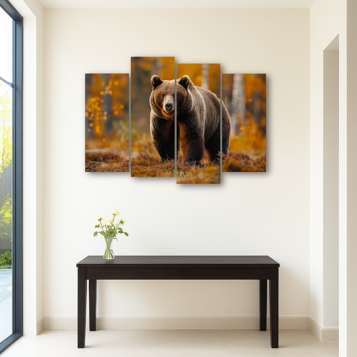 AUTO-MOCKUP ROOM | Brown Bear in Autumn Forest