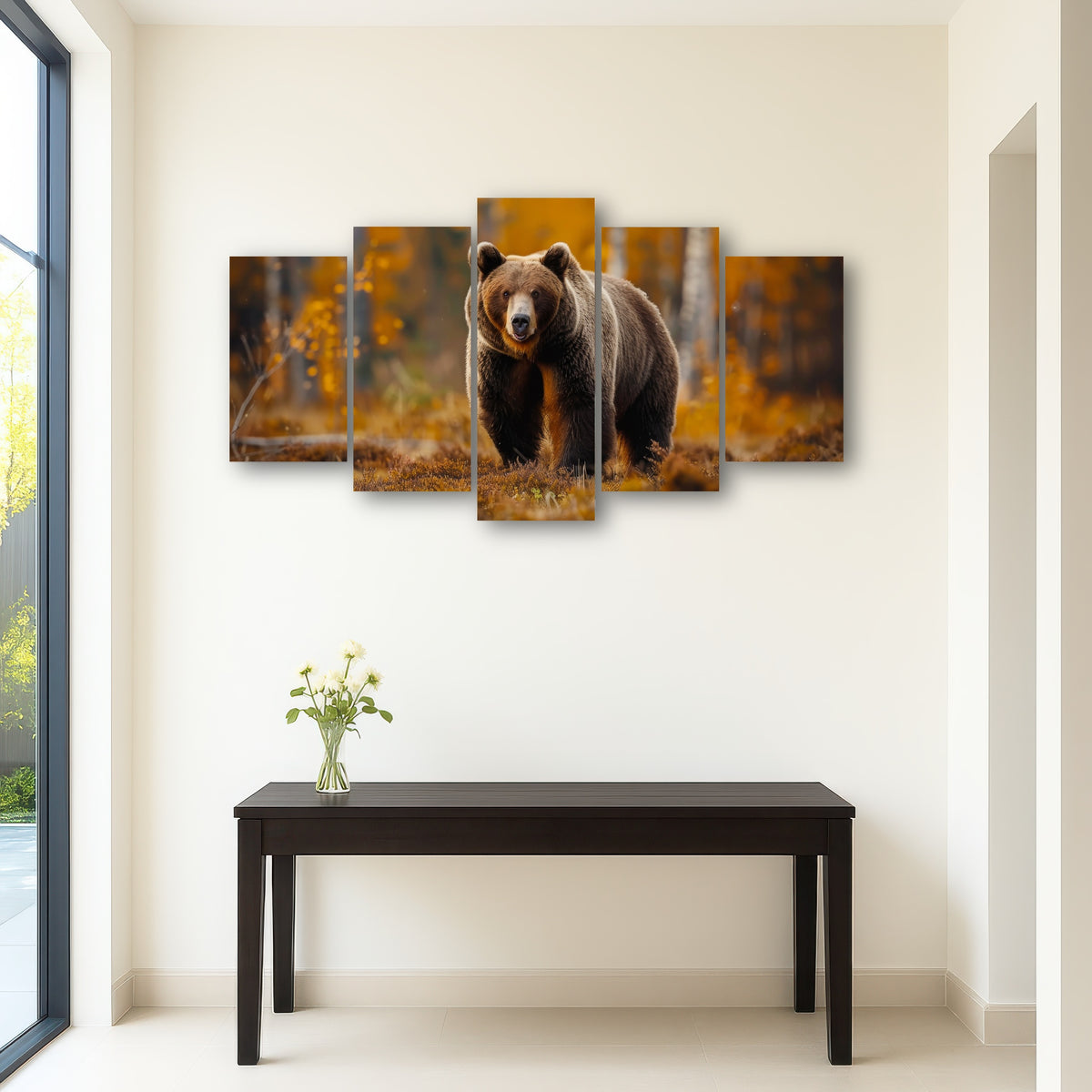 AUTO-MOCKUP ROOM | Brown Bear in Autumn Forest