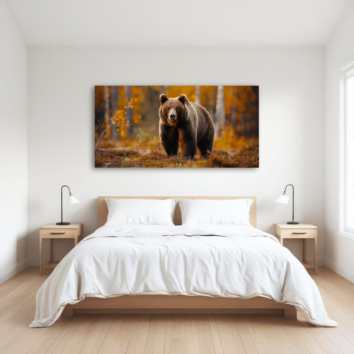 AUTO-MOCKUP ROOM | Brown Bear in Autumn Forest