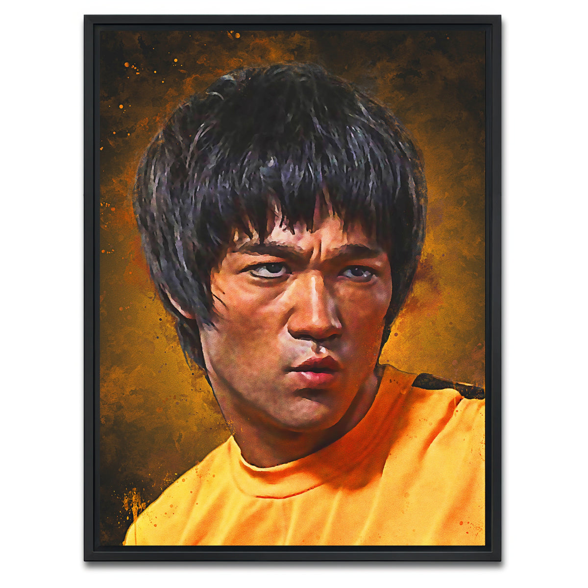 AUTO-MOCKUP WHITE | Bruce Lee Painting | 1 Piece | Black Framed Canvas | group=3x4