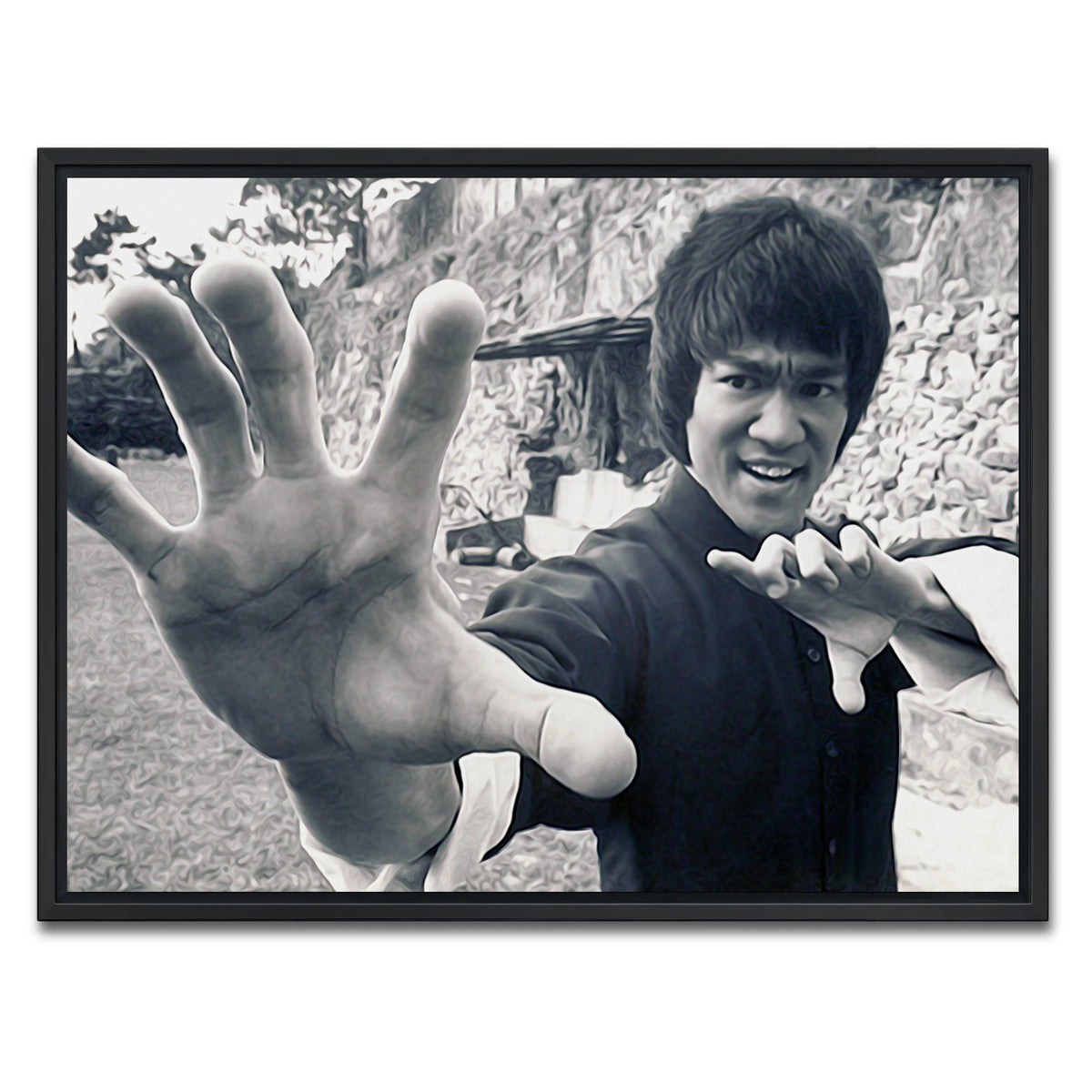AUTO-MOCKUP WHITE | Bruce Lee | 1 Piece | Black Framed Canvas | group=4x3