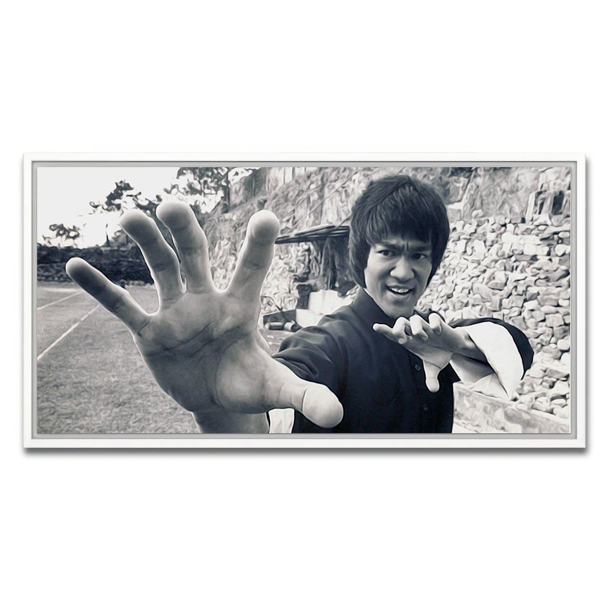 AUTO-MOCKUP WHITE | Bruce Lee | 1 Piece | White Framed Canvas | group=2x1