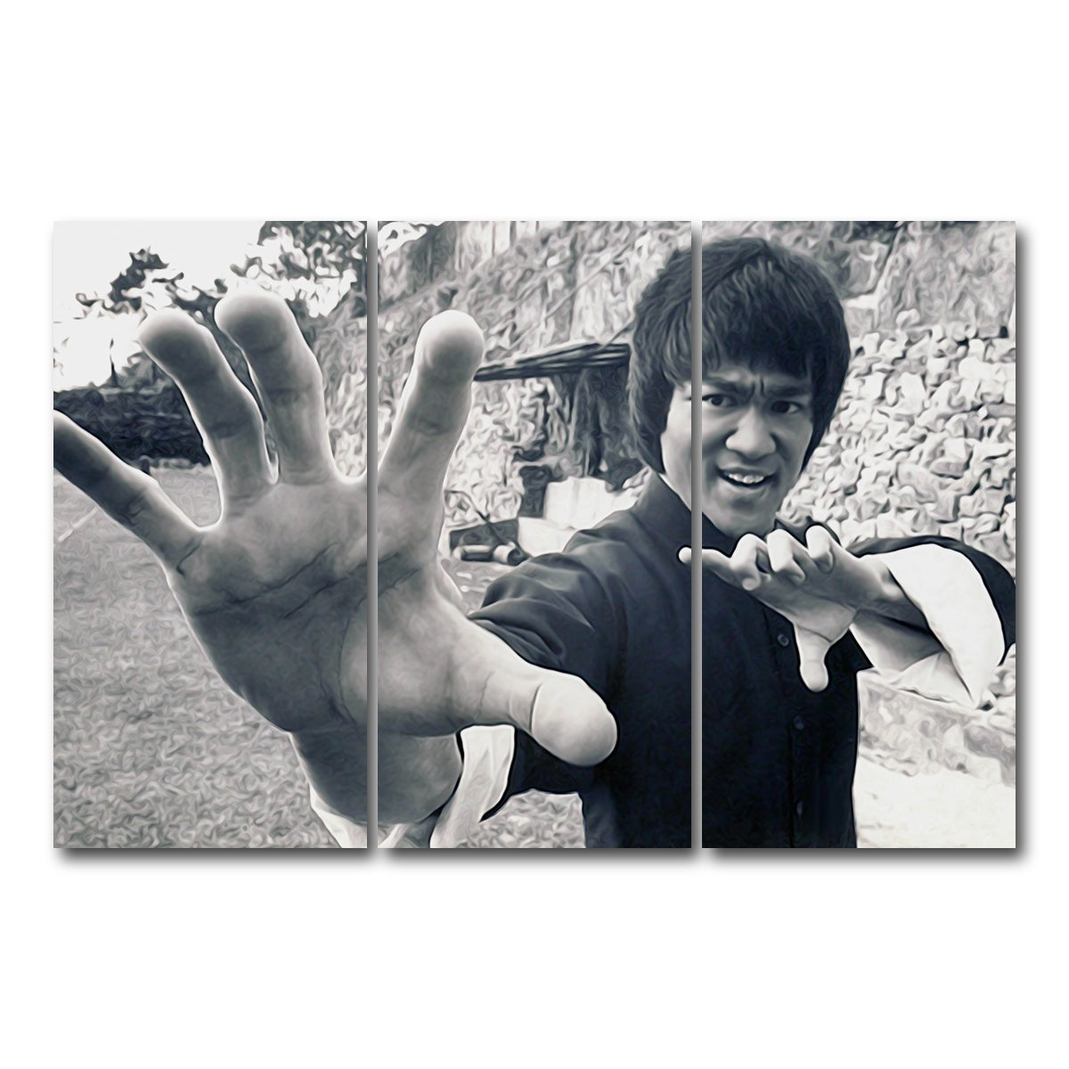 AUTO-MOCKUP WHITE | Bruce Lee | 3 Piece | Gallery Wrap Canvas | group=12x24