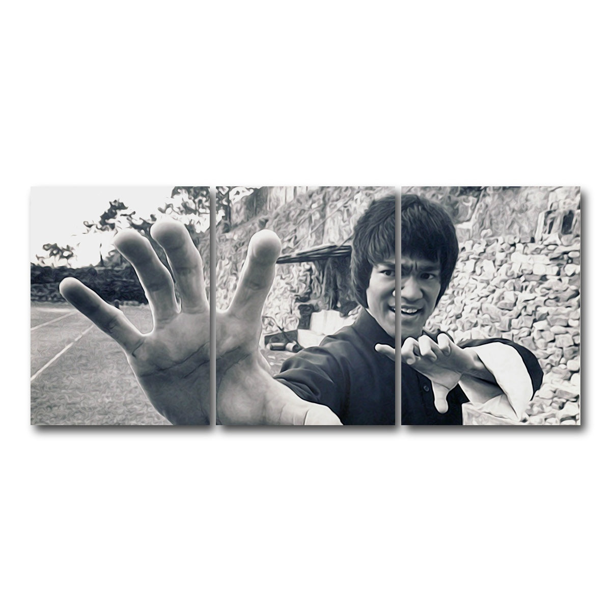 AUTO-MOCKUP WHITE | Bruce Lee | 3 Piece | Gallery Wrap Canvas | group=18x24
