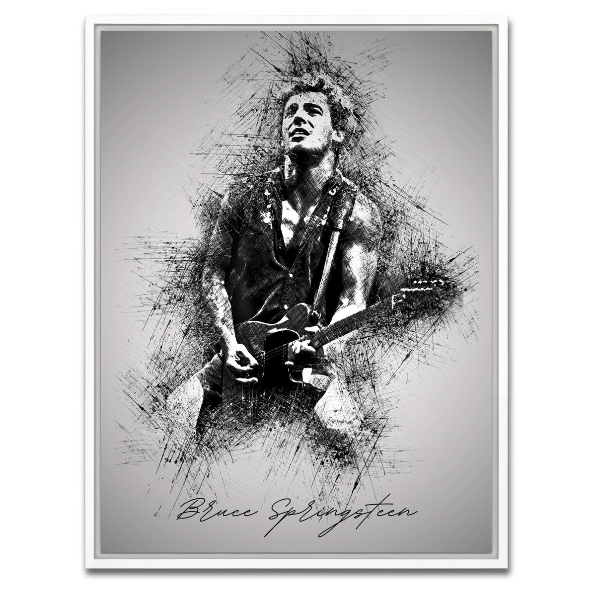 AUTO-MOCKUP WHITE | Bruce Springsteen Back in the Day | 1 Piece | White Framed Canvas | group=3x4