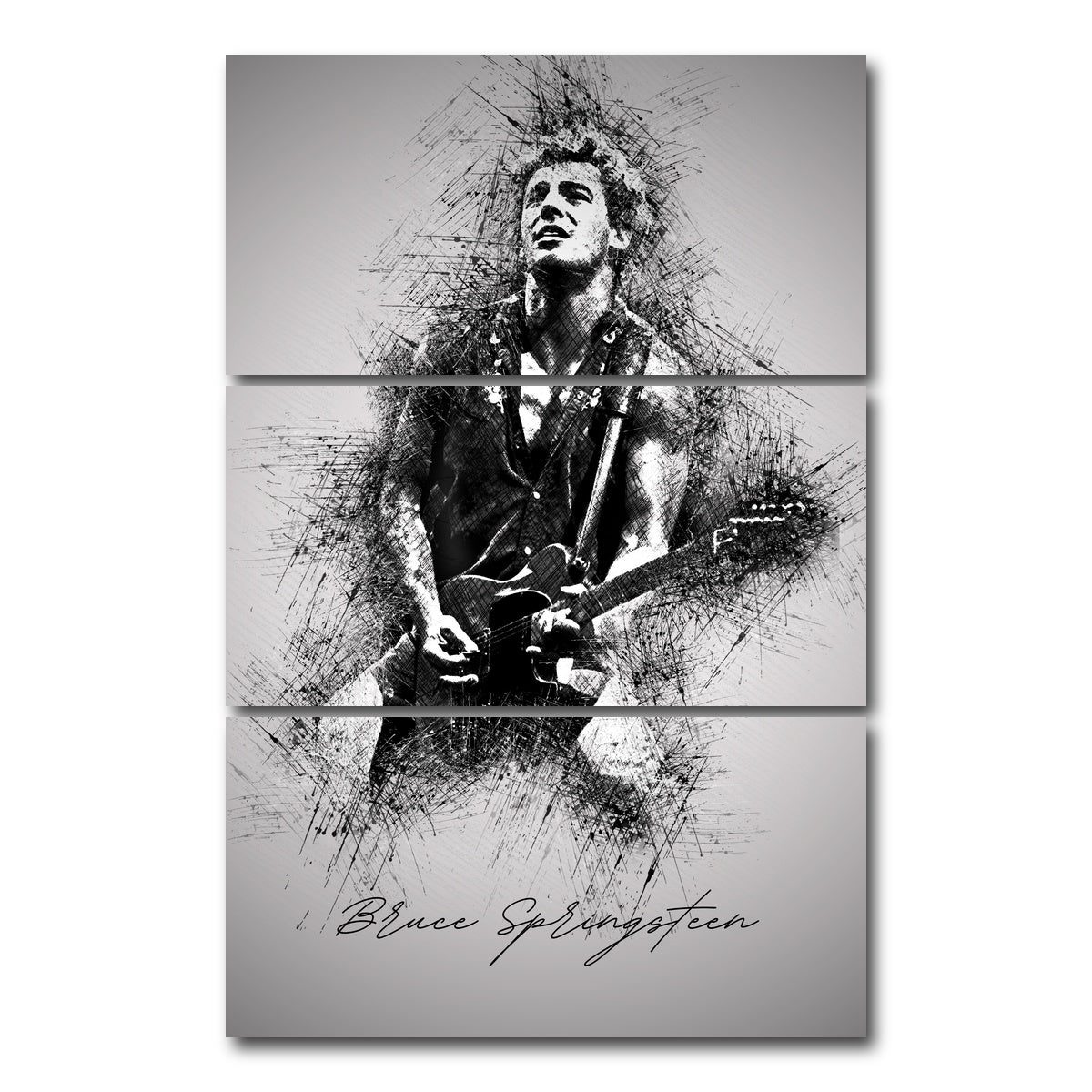 AUTO-MOCKUP WHITE | Bruce Springsteen Back in the Day | 3 Piece | Gallery Wrap Canvas | group=12x24_stacked