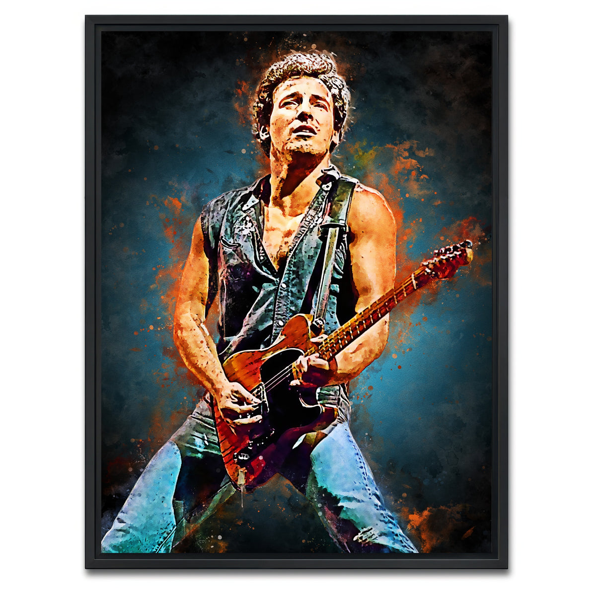 AUTO-MOCKUP WHITE | Bruce Springsteen Young | 1 Piece | Black Framed Canvas | group=3x4
