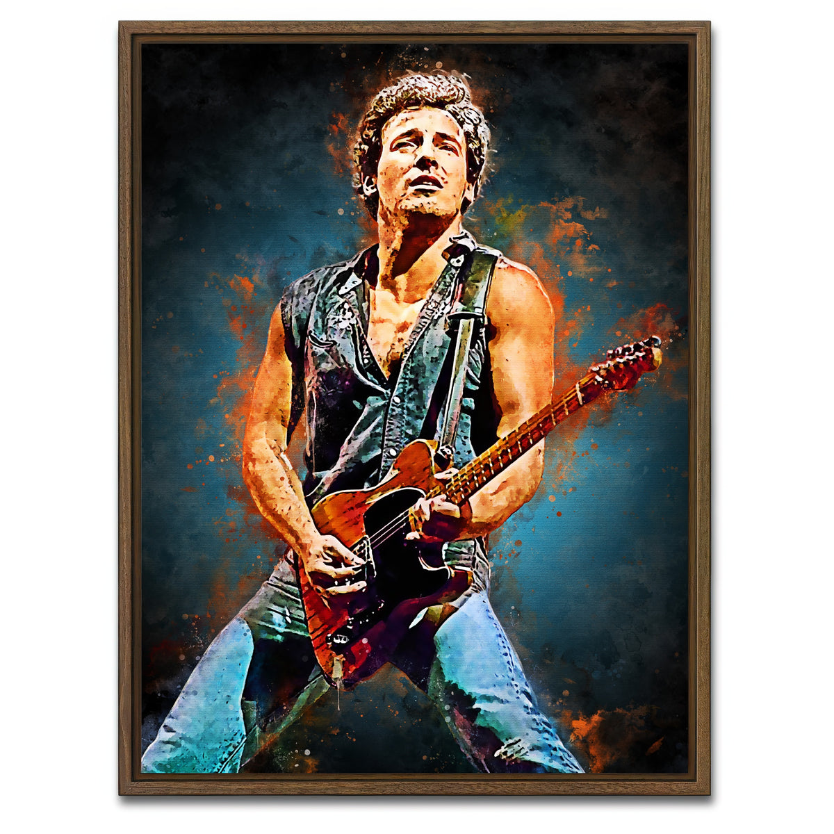 AUTO-MOCKUP WHITE | Bruce Springsteen Young | 1 Piece | Walnut Framed Canvas | group=3x4