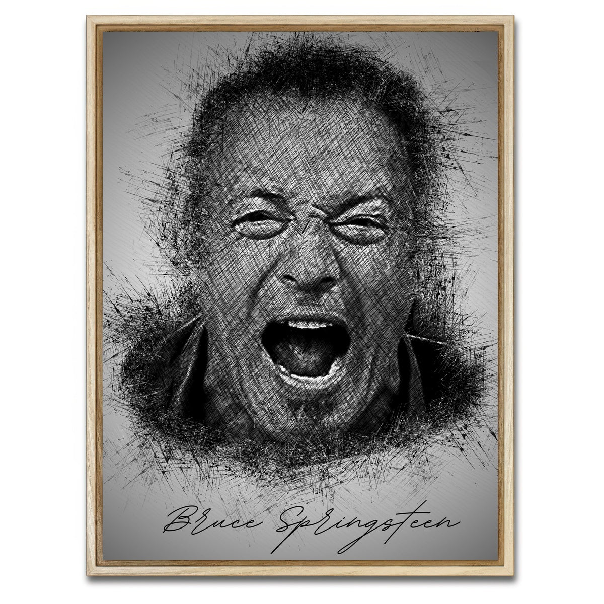 AUTO-MOCKUP WHITE | Bruce Springsteen | 1 Piece | Natural Framed Canvas | group=3x4