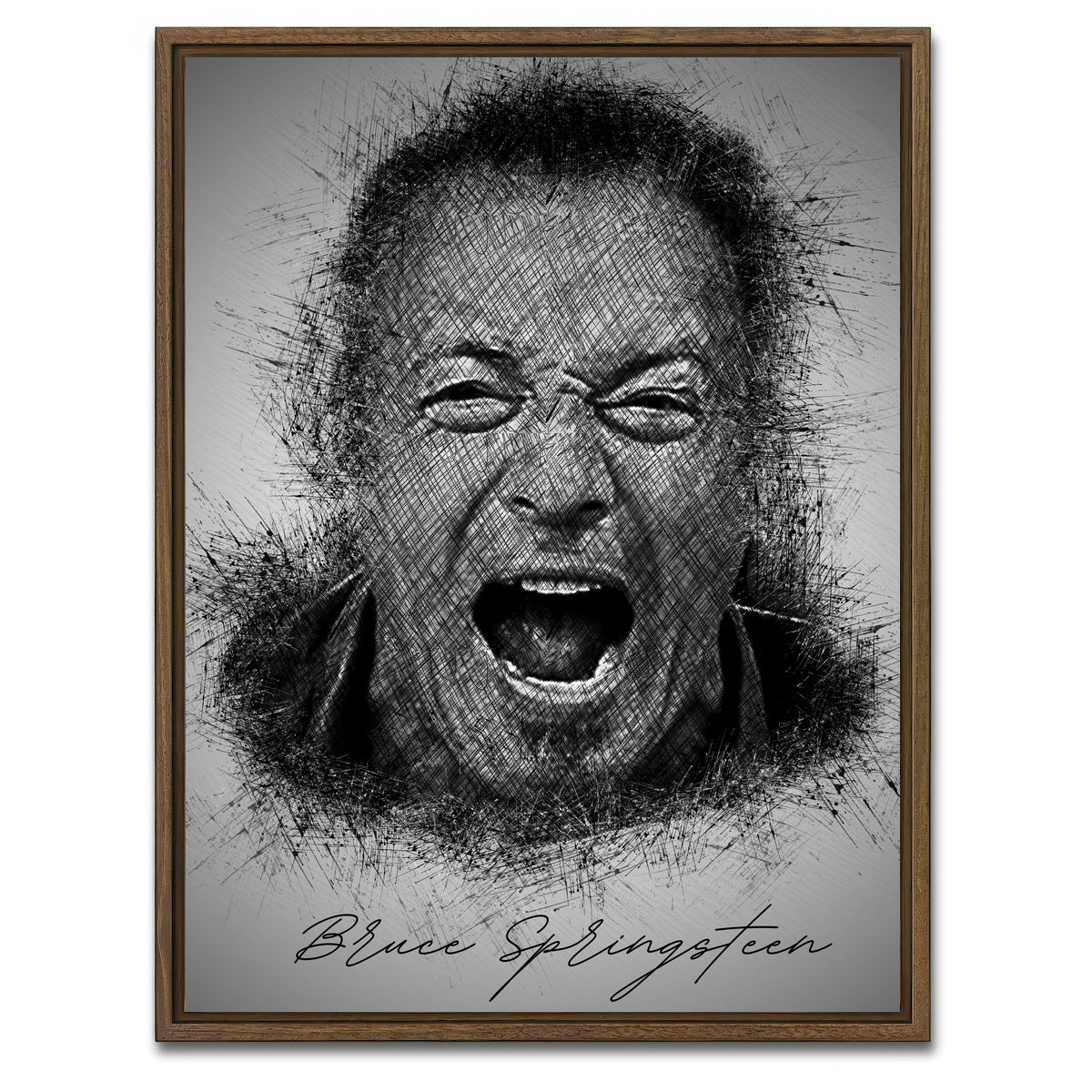AUTO-MOCKUP WHITE | Bruce Springsteen | 1 Piece | Walnut Framed Canvas | group=3x4