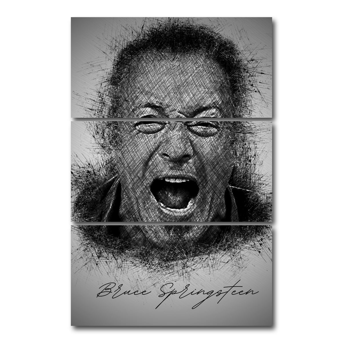 AUTO-MOCKUP WHITE | Bruce Springsteen | 3 Piece | Gallery Wrap Canvas | group=12x24_stacked