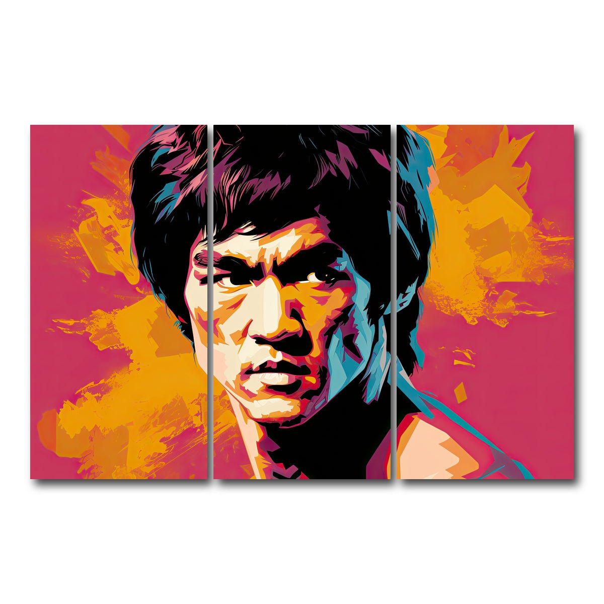 AUTO-MOCKUP WHITE | Bruce fierce | 3 Piece | Gallery Wrap Canvas | group=12x24