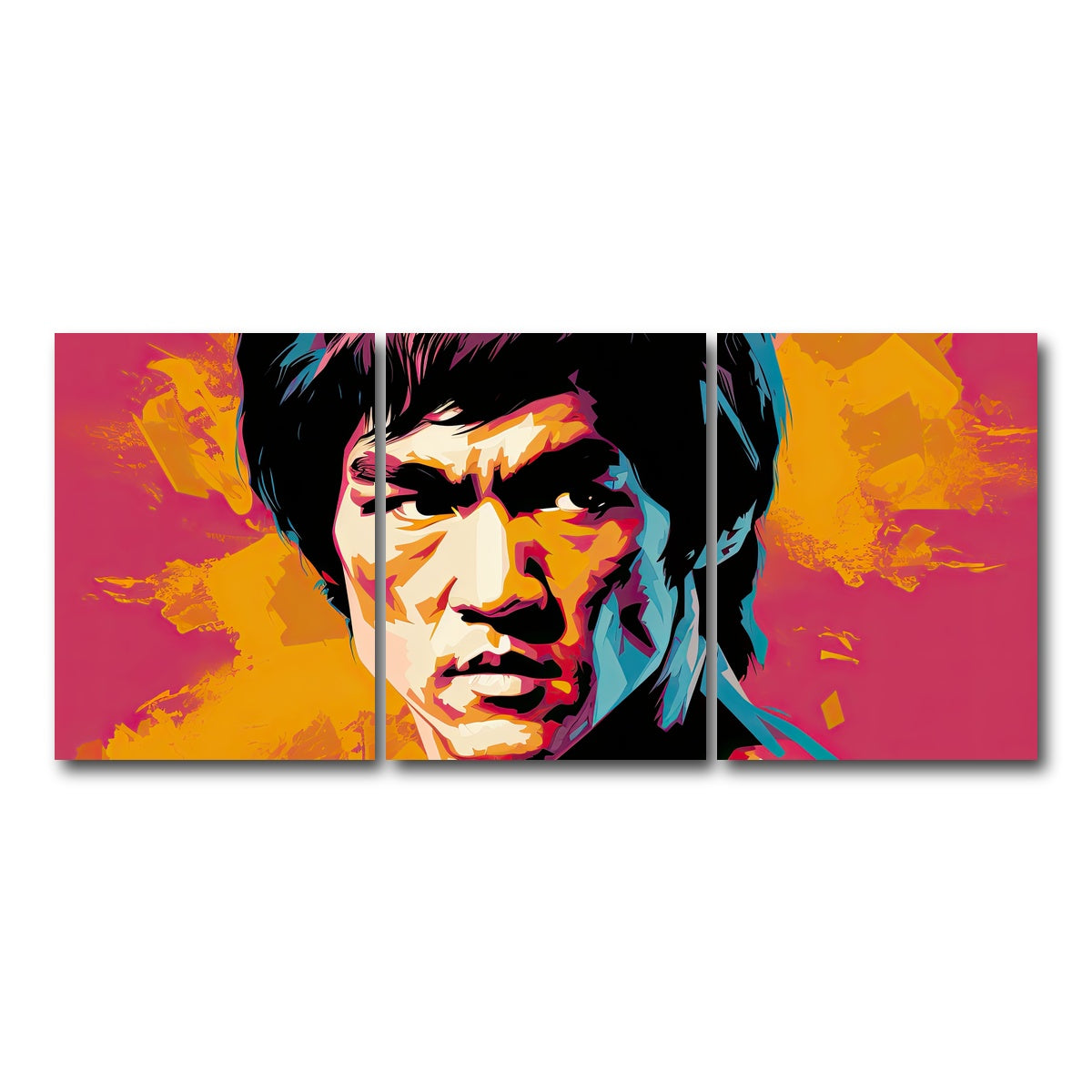 AUTO-MOCKUP WHITE | Bruce fierce | 3 Piece | Gallery Wrap Canvas | group=18x24