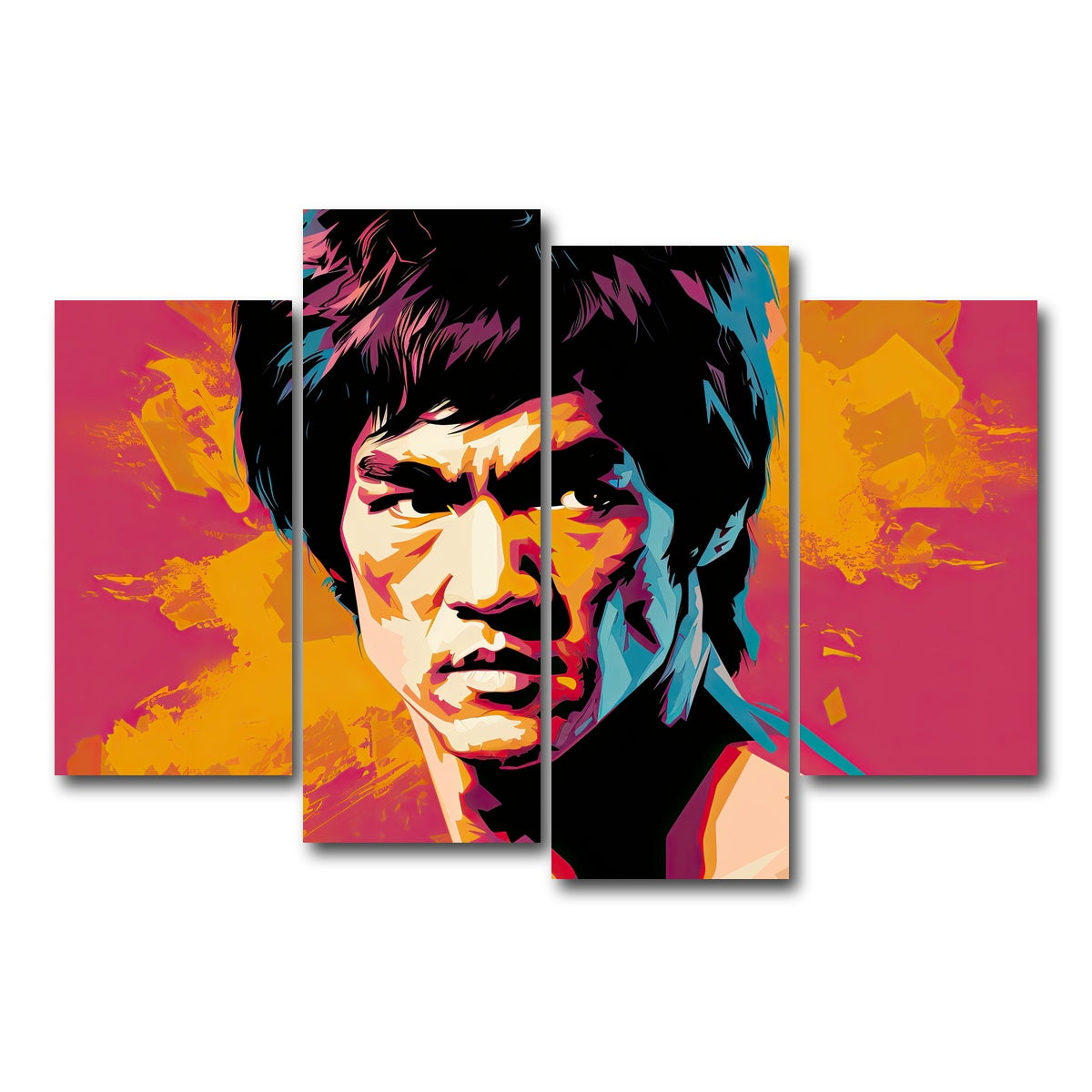 AUTO-MOCKUP WHITE | Bruce fierce | 4 Piece | Gallery Wrap Canvas | group=4_short