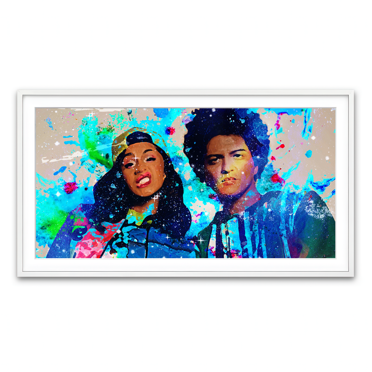 Framed Print 2x1 White