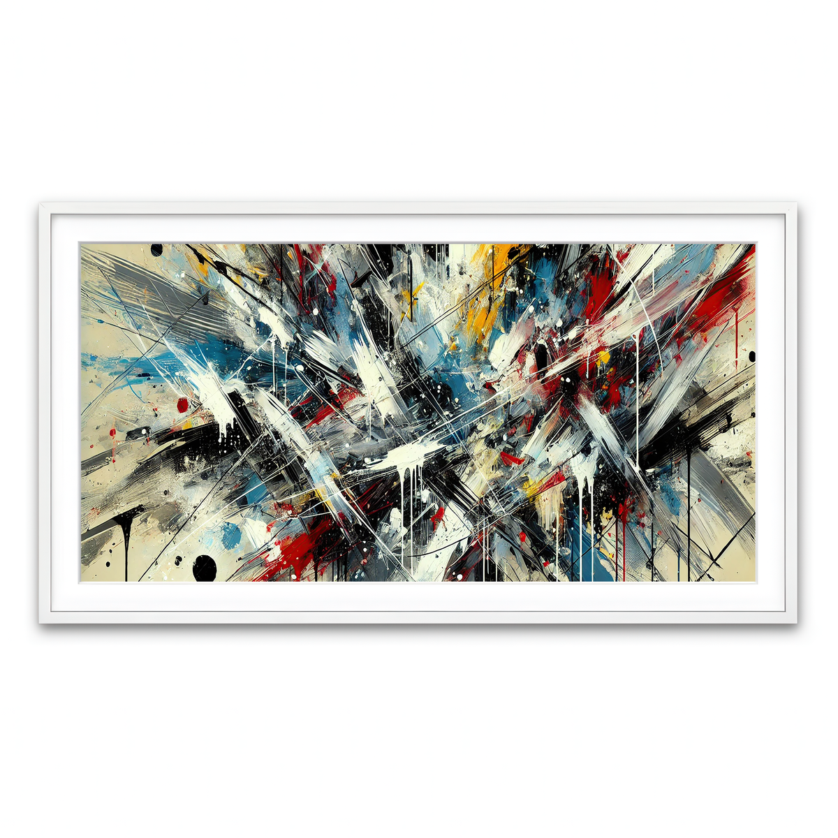 Framed Print 2x1 White