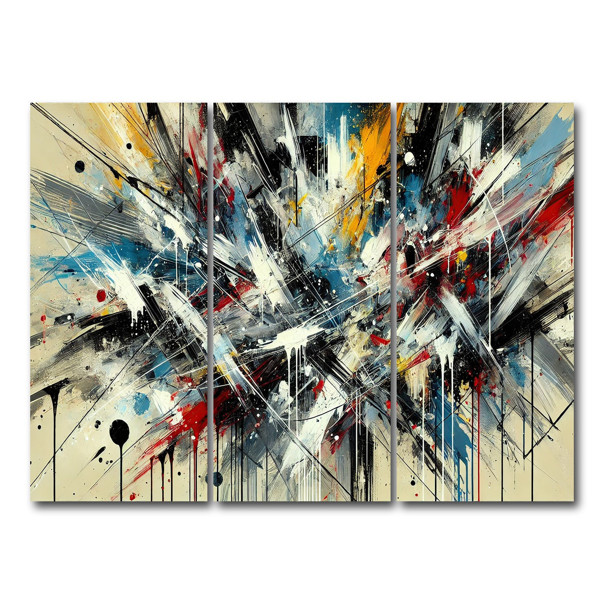 AUTO-MOCKUP WHITE | Brush Stroke and Splashes | 3 Piece | Gallery Wrap Canvas | group=8x18