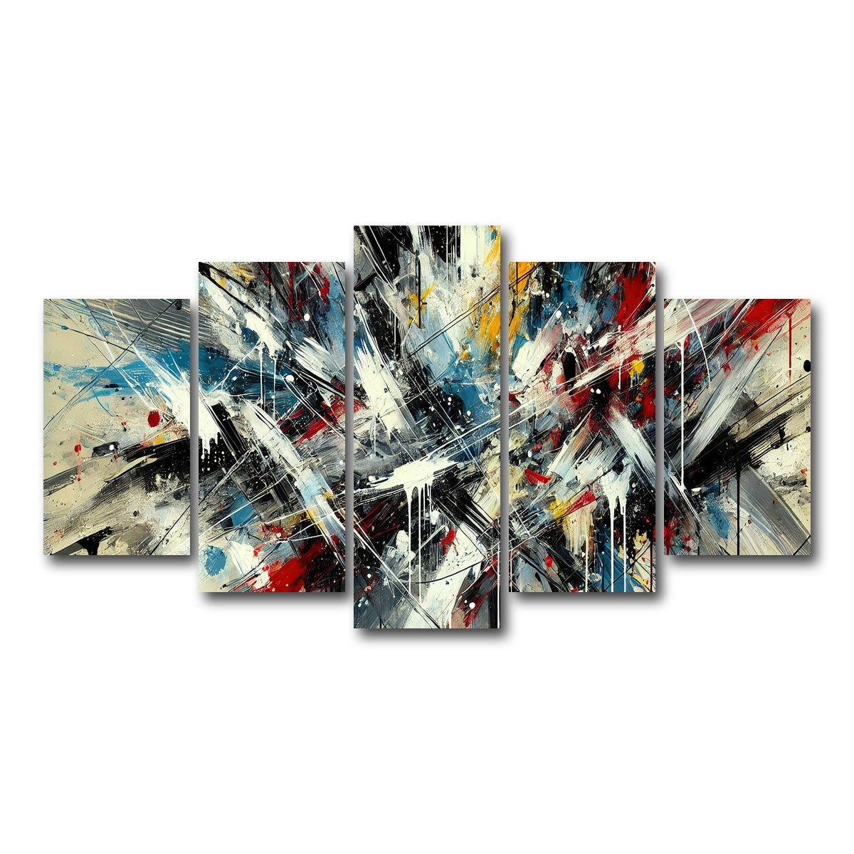 AUTO-MOCKUP WHITE | Brush Stroke and Splashes | 5 Piece | Gallery Wrap Canvas | group=5_normal