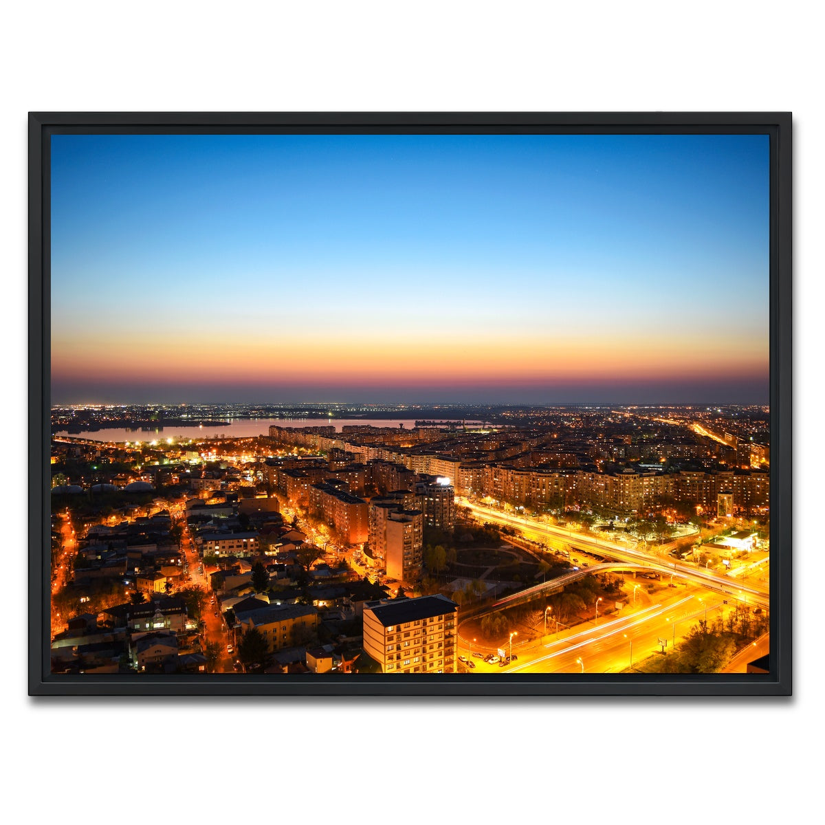 AUTO-MOCKUP WHITE | Bucharest Lights | 1 Piece | Black Framed Canvas | group=4x3