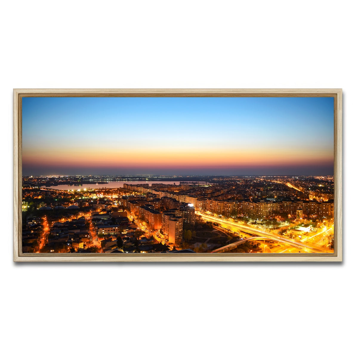 AUTO-MOCKUP WHITE | Bucharest Lights | 1 Piece | Natural Framed Canvas | group=2x1