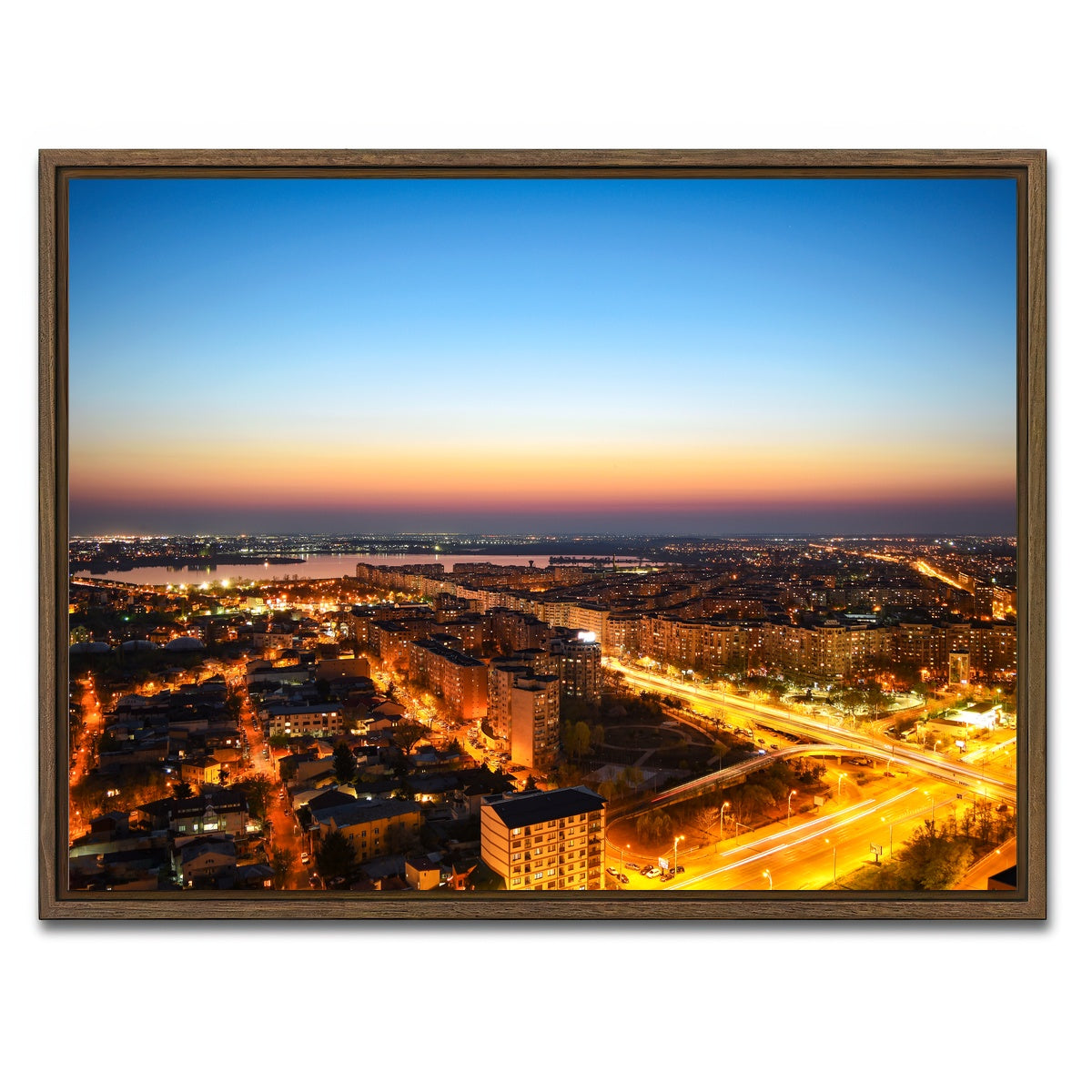 AUTO-MOCKUP WHITE | Bucharest Lights | 1 Piece | Walnut Framed Canvas | group=4x3