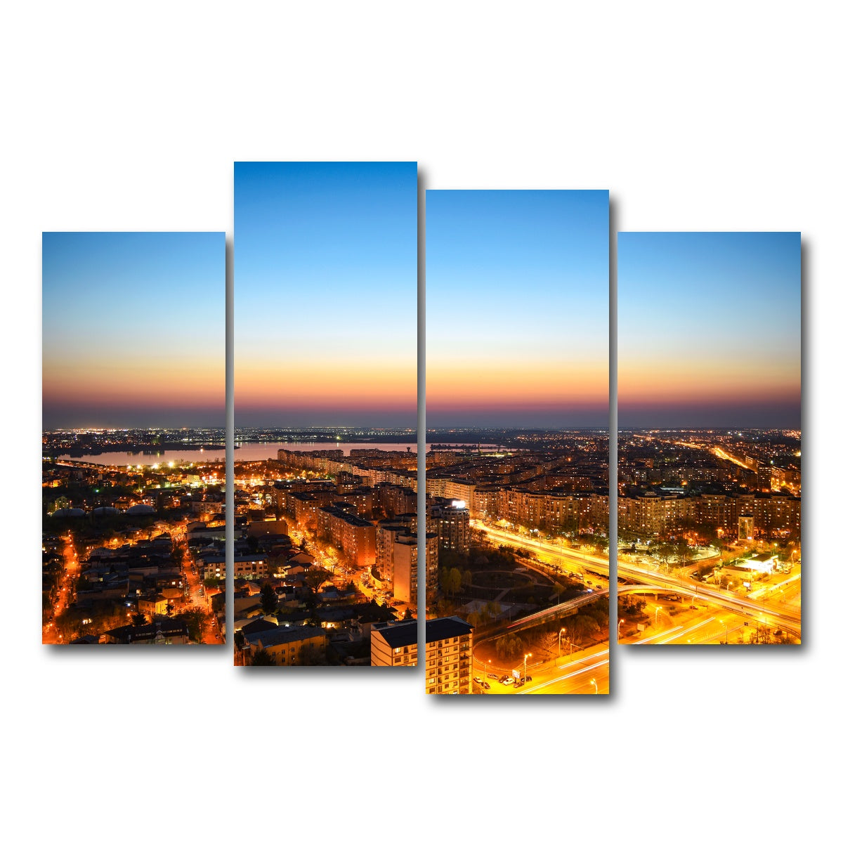 AUTO-MOCKUP WHITE | Bucharest Lights | 4 Piece | Gallery Wrap Canvas | group=4_normal