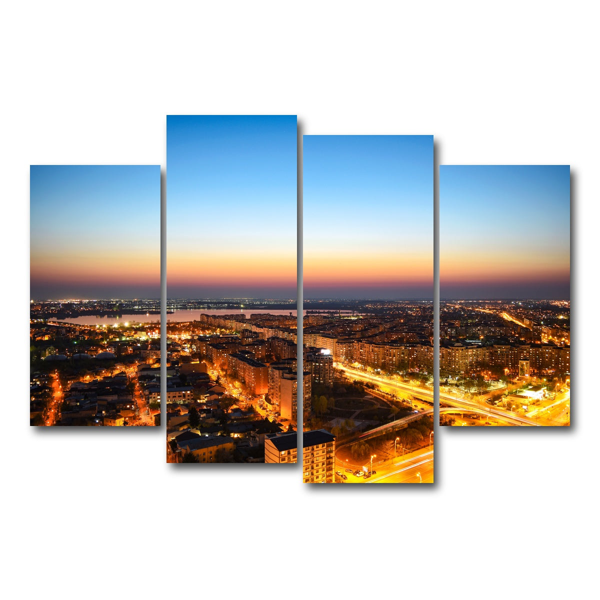 AUTO-MOCKUP WHITE | Bucharest Lights | 4 Piece | Gallery Wrap Canvas | group=4_short