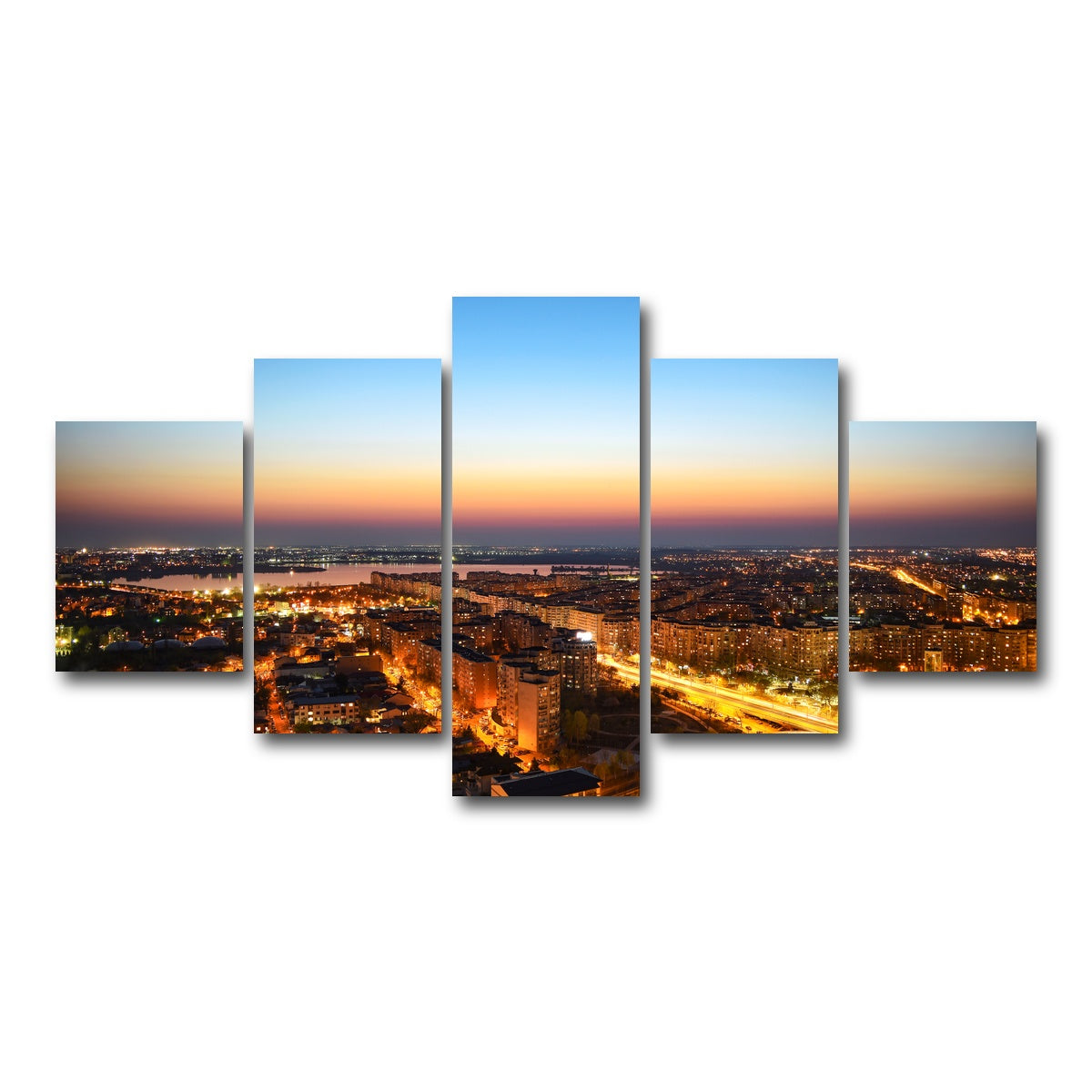 AUTO-MOCKUP WHITE | Bucharest Lights | 5 Piece | Gallery Wrap Canvas | group=5_short