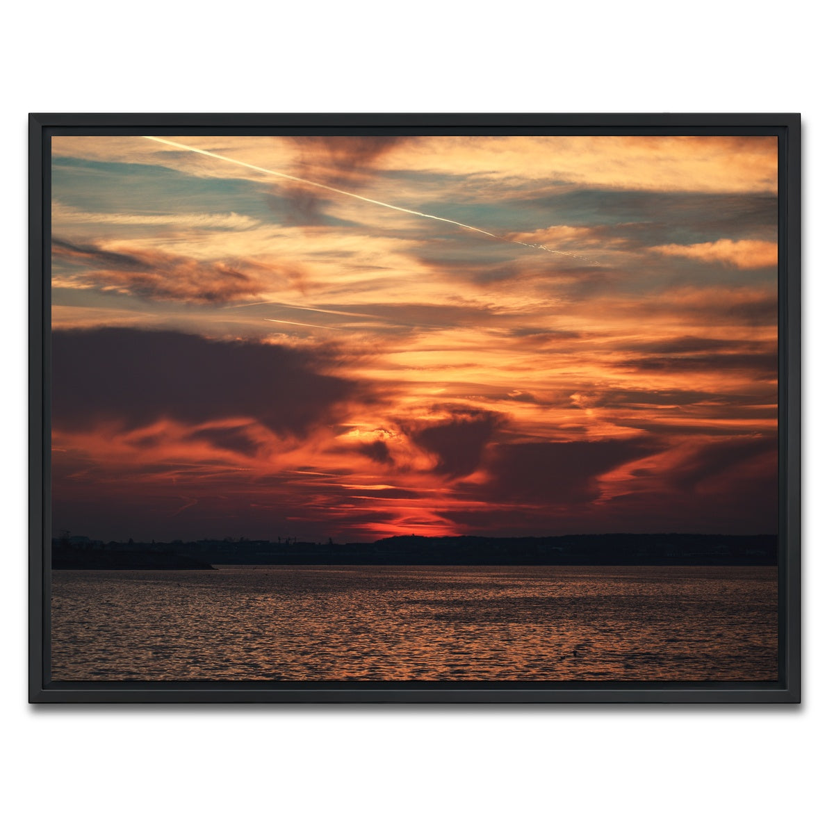 AUTO-MOCKUP WHITE | Bucharest Sunset 10 | 1 Piece | Black Framed Canvas | group=4x3