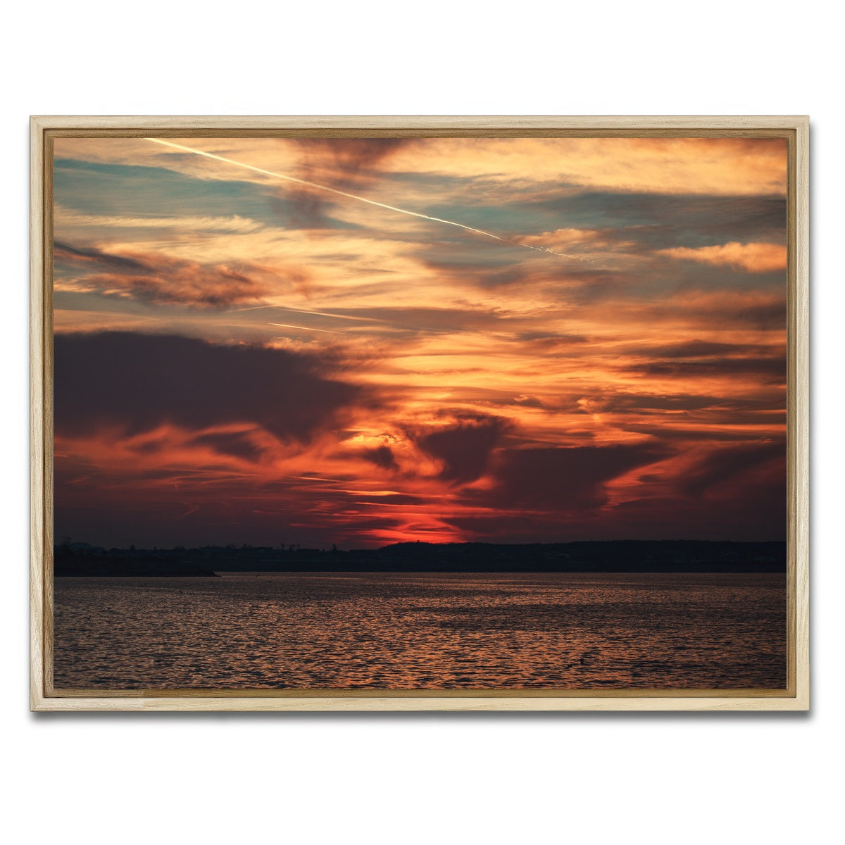 AUTO-MOCKUP WHITE | Bucharest Sunset 10 | 1 Piece | Natural Framed Canvas | group=4x3