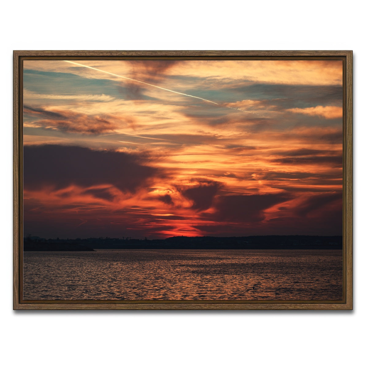 AUTO-MOCKUP WHITE | Bucharest Sunset 10 | 1 Piece | Walnut Framed Canvas | group=4x3