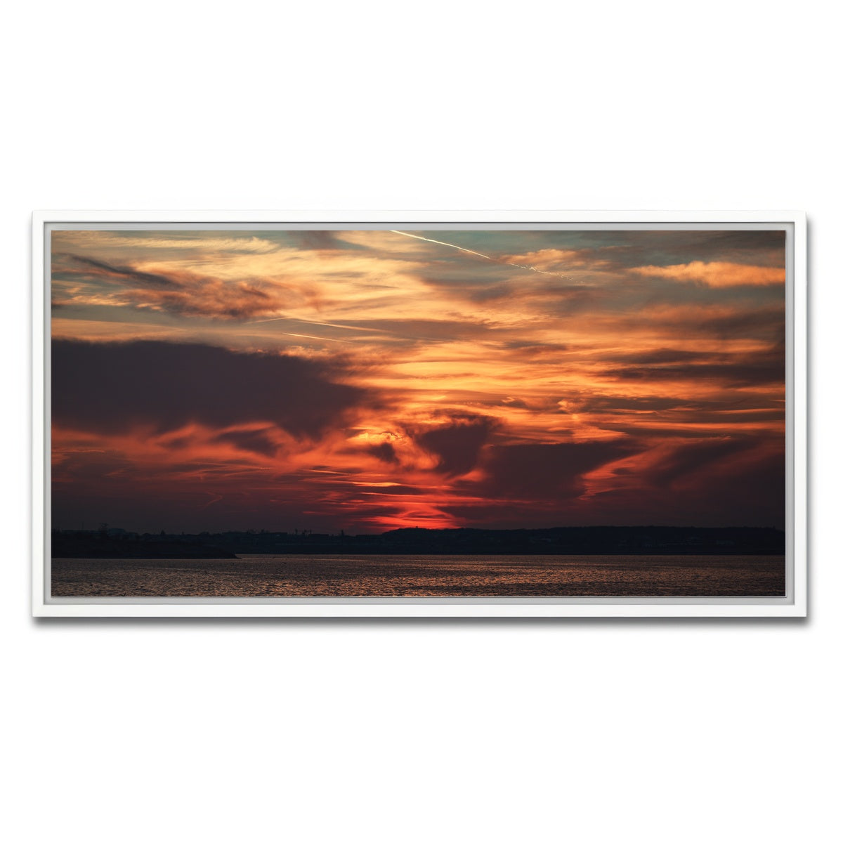 AUTO-MOCKUP WHITE | Bucharest Sunset 10 | 1 Piece | White Framed Canvas | group=2x1