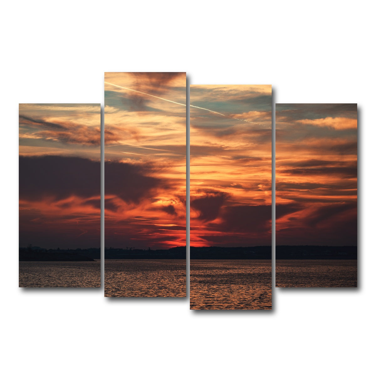 AUTO-MOCKUP WHITE | Bucharest Sunset 10 | 4 Piece | Gallery Wrap Canvas | group=4_normal