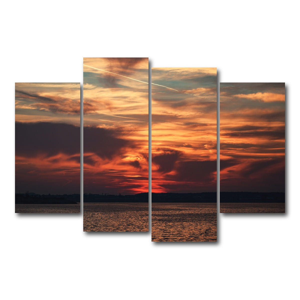AUTO-MOCKUP WHITE | Bucharest Sunset 10 | 4 Piece | Gallery Wrap Canvas | group=4_short