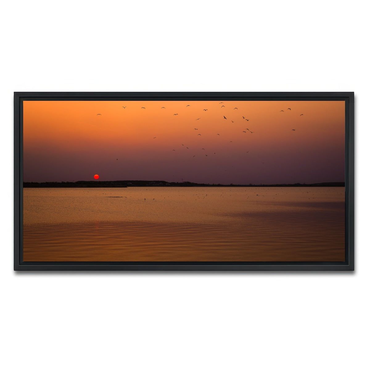 AUTO-MOCKUP WHITE | Bucharest Sunset 11 | 1 Piece | Black Framed Canvas | group=2x1