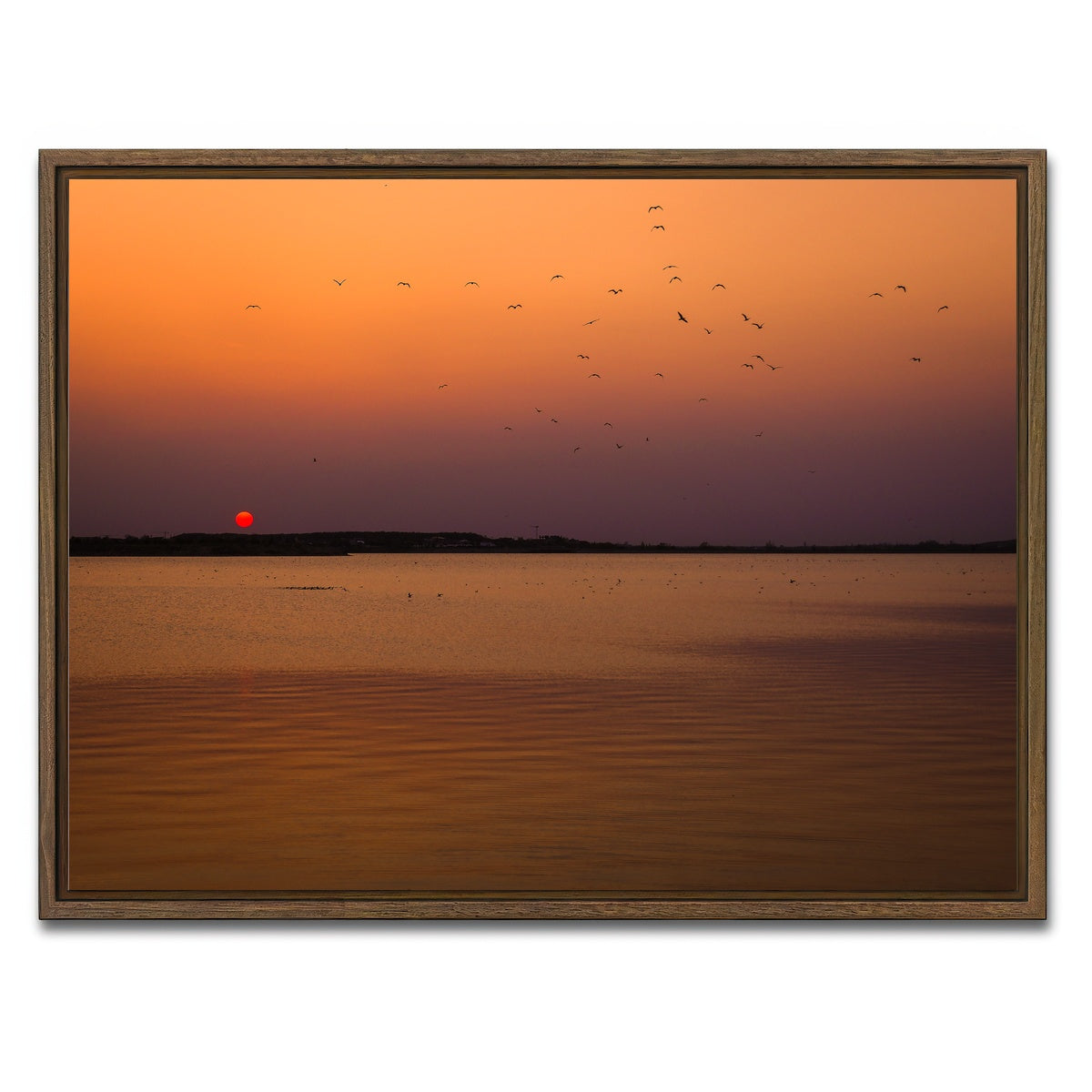 AUTO-MOCKUP WHITE | Bucharest Sunset 11 | 1 Piece | Walnut Framed Canvas | group=4x3