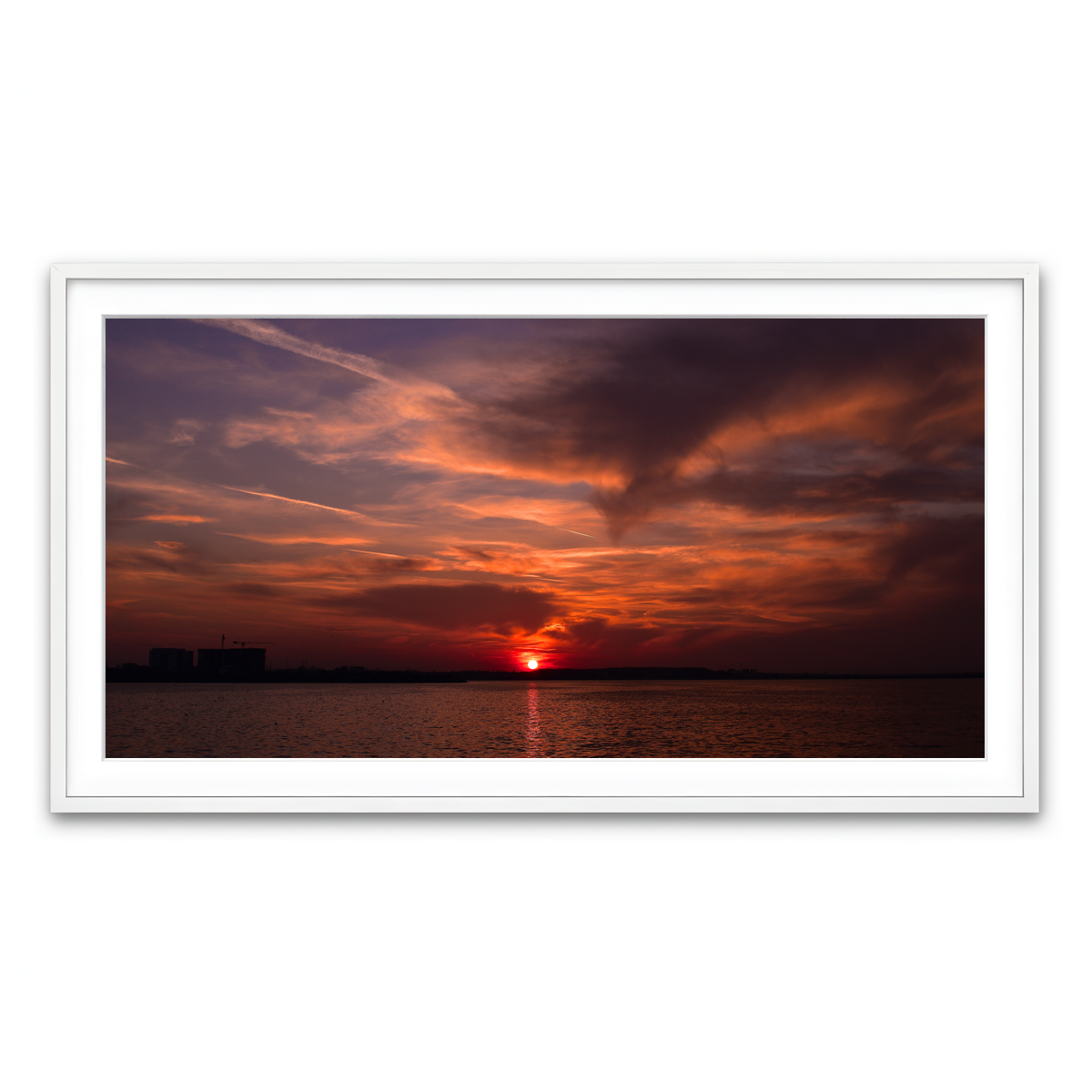Framed Print 2x1 White
