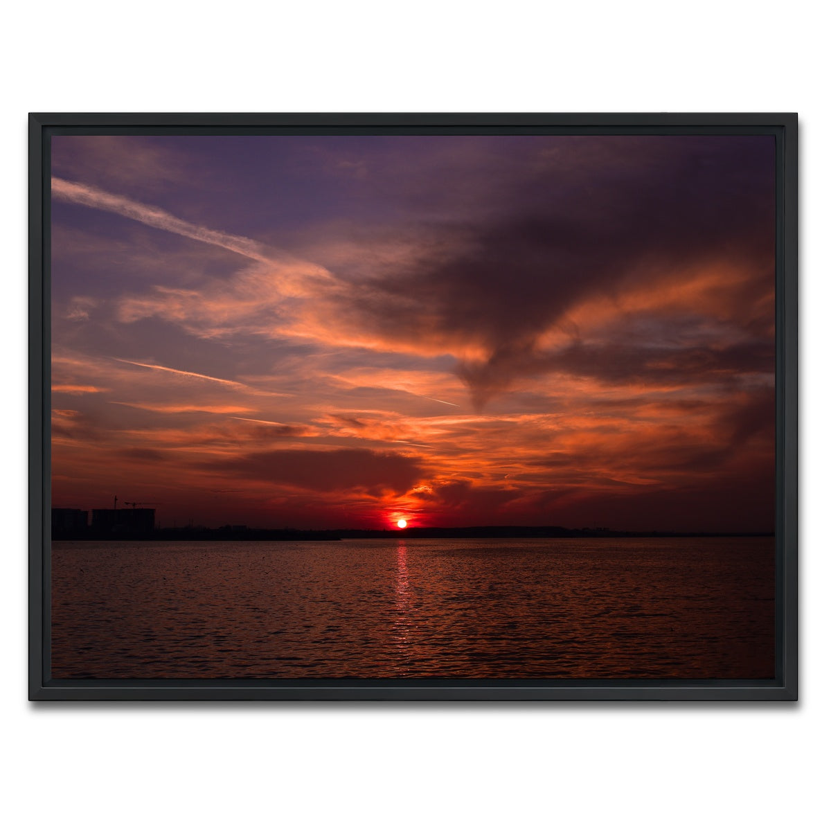 AUTO-MOCKUP WHITE | Bucharest Sunset 1 | 1 Piece | Black Framed Canvas | group=4x3