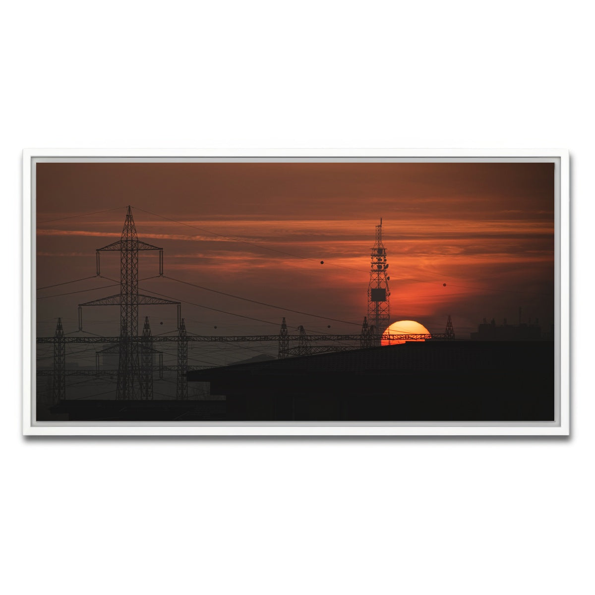 AUTO-MOCKUP WHITE | Bucharest Sunset 2 | 1 Piece | White Framed Canvas | group=2x1