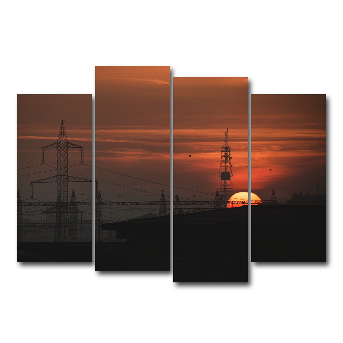 AUTO-MOCKUP WHITE | Bucharest Sunset 2 | 4 Piece | Gallery Wrap Canvas | group=4_normal
