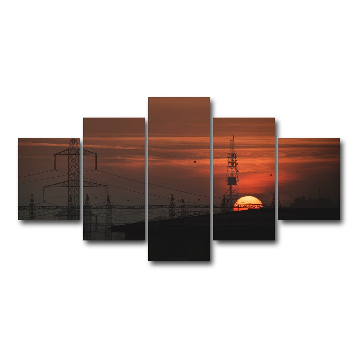 AUTO-MOCKUP WHITE | Bucharest Sunset 2 | 5 Piece | Gallery Wrap Canvas | group=5_short