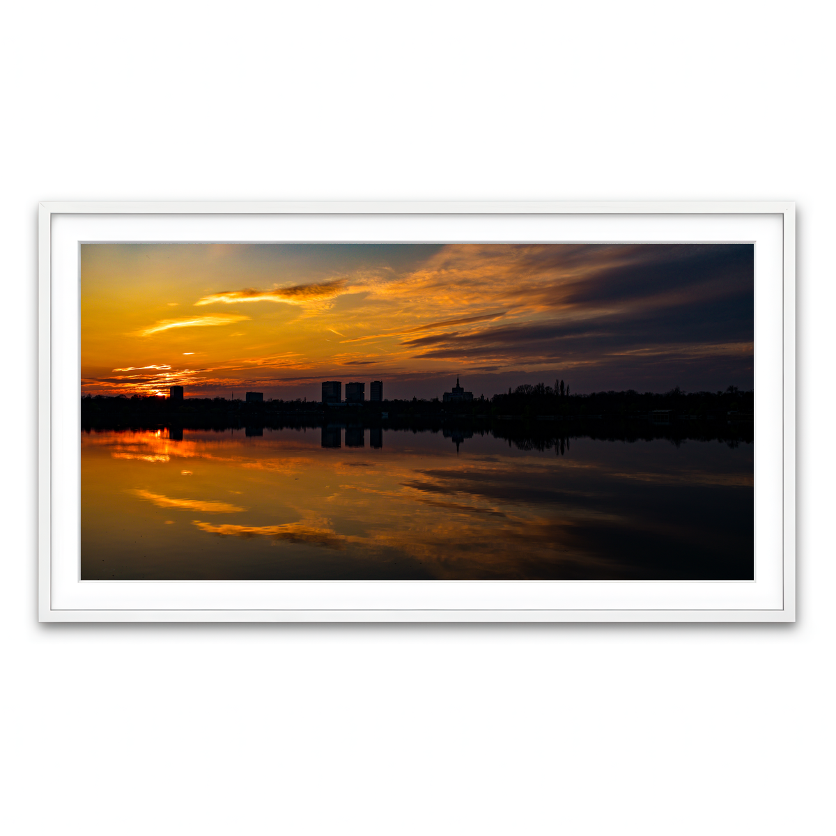 Framed Print 2x1 White