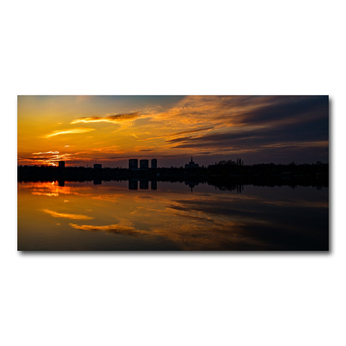 AUTO-MOCKUP WHITE | Bucharest Sunset 4 | 1 Piece | Gallery Wrap Canvas | group=2x1